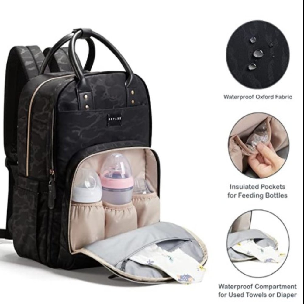 Multifunction Black Diaper Bag Backpack - image 4